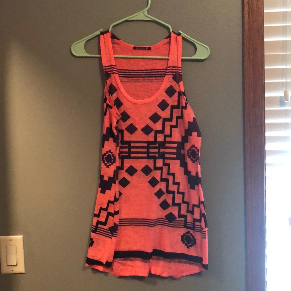 Purple and neon orange tank top